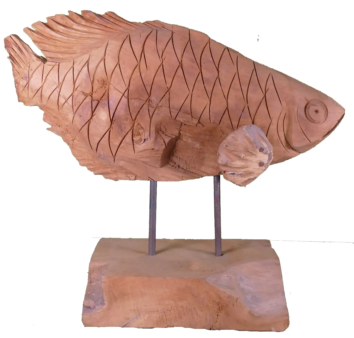  Product image 1 of the product “Carved tilapia wood on stand ”